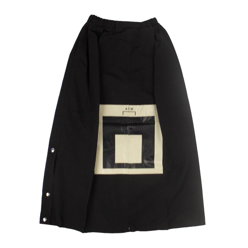 A-COLD-WALL* Black Cotton Snap Midi Skirt Size XS $530